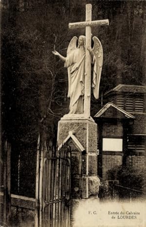 Ansichtskarte / Postkarte Lourdes Hautes Pyrénées, Entree du Calvaire