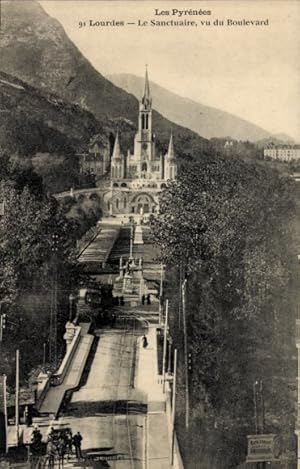 Ansichtskarte / Postkarte Lourdes Hautes Pyrénées, Le Sanctuaire, vu du Boulevard