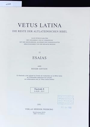 Bild des Verkufers fr Esaias. Vetus Latina. Die Reste der altlateinischen Bibel. zum Verkauf von Antiquariat Bookfarm