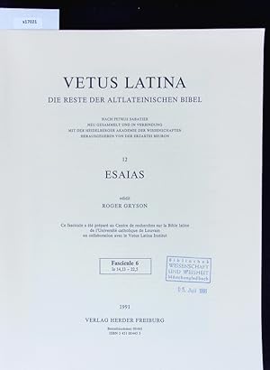 Seller image for Esaias. Vetus Latina. Die Reste der altlateinischen Bibel. for sale by Antiquariat Bookfarm