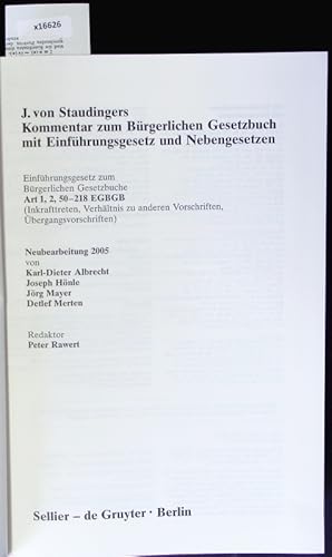 Seller image for Kommentar zum Brgerlichen Gesetzbuch mit Einfhrungsgesetz und Nebengesetzen. for sale by Antiquariat Bookfarm