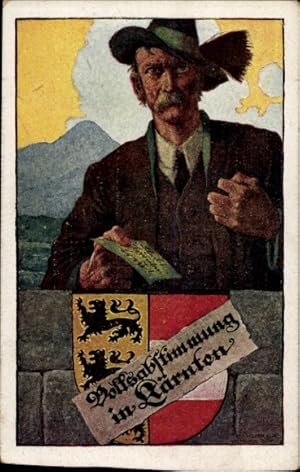 Künstler Wappen Ansichtskarte / Postkarte Kärnten in Österreich, Volksabstimmung 1920