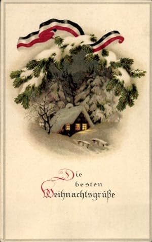 Ansichtskarte / Postkarte Glückwunsch Weihnachten, Winterlandschaft, Patriotik