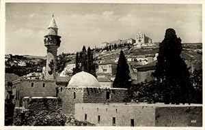 Ansichtskarte / Postkarte Nazareth Israel, Teilansicht der Stadt, Blick hoch zum Berg