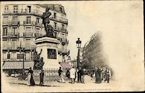 Ansichtskarte / Postkarte Paris V, Place Maubert, Statue von Étienne Dolet