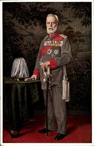 Ansichtskarte / Postkarte König Ludwig III. von Bayern, Standportrait in Uniform, Orden