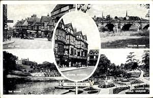 Ansichtskarte / Postkarte Shrewsbury Shropshire England, Englische Brücke, Schule, Wyle Cop