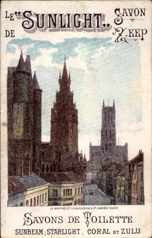 Ansichtskarte / Postkarte Gent Gent Ostflandern, der Belfried und die St.-Baron-Kathedrale