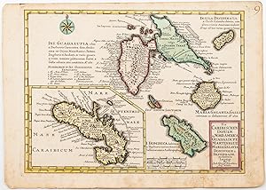 Die Caribischen Insuln in Nord America Guadaloupe, Martinique, Maria Galanta, Dominique u. Deside...