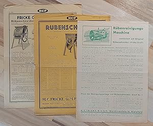 Bild des Verkufers fr Konvolut - 6x Werbung Werbeblatt - H. C. F. Fricke Bielefeld. Vorhanden ist: 1x Original Greif Rbenschneider fr Hand- und Motorbetrieb Juni 1931 - 1x HCF Rbenschneider mit konischer Trommel Jan. 1932 - 1x Rbenreinigungs-Maschine Dez. 1935 - 1x Fricke Doppel-Greif Rbenschneider - 1x HCF Rbenschneider mit konischer Trommel Juni 1931 - 1x FRICKE GREIF Rbenschneider Nr. 68 Mrz 1930 zum Verkauf von GAENSAN Versandantiquariat