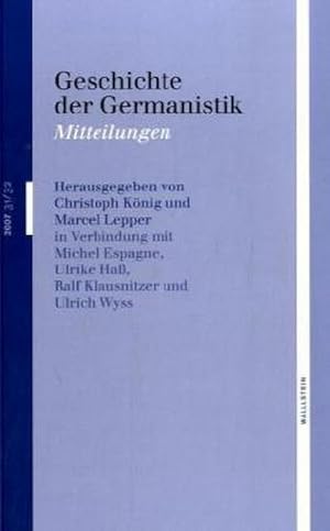 Seller image for Geschichte der Germanistik. H.31/32 : Mitteilungen for sale by Smartbuy