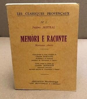 Memori e raconte / morceaux choisis