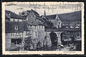 Imagen del vendedor de Ansichtskarte Neckarsteinach, Partie mit Fachwerkhusern am Fluss a la venta por Bartko-Reher