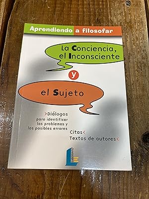 Imagen del vendedor de La conciencia, el inconsciente y el sujeto a la venta por Trfico de Libros Lavapies