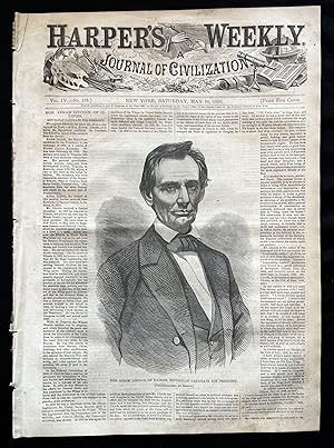 Scarce 1860 Portrait of a Beardless Abraham Lincoln, Republican Candidate for President