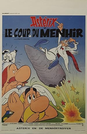 "ASTÉRIX ET LE COUP DU MENHIR" Réalisé par Philippe GRIMOND en 1989 / Affiche originale belge / O...