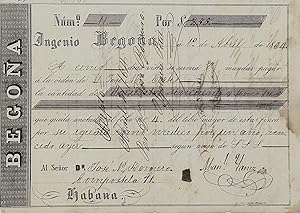 INGENIO BEGONA A 1 de ABRIL de 1864. [caption title]