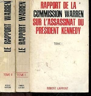 Bild des Verkufers fr Rapport de la commission warren sur l'assassinat du president John F. Kennedy - 2 volumes : tome I + tome II - texte integral - lee harvey oswald, eventuel complot, protection du president, rumeurs et conjectures, l'assassinat, coups de feu tires du . zum Verkauf von Le-Livre