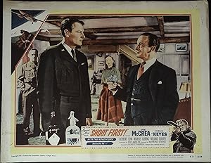 Imagen del vendedor de Shoot First! Lobby Card #2 1953 Joel McCrea, Evelyn Keyes, Marius Goring! a la venta por AcornBooksNH