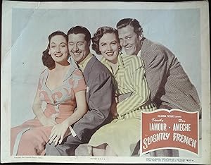 Image du vendeur pour Slightly French Lobby Card #2 1948 Dorothy Lamour, Ameche, Carter and Parker! mis en vente par AcornBooksNH