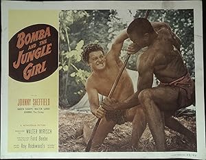 Seller image for Bomba and the Jungle Girl Lobby Card 1953 Johnny Sheffield fights for his life! for sale by AcornBooksNH