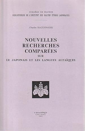 Immagine del venditore per Nouvelles recherches compares sur le japonais et les langues altaques, venduto da L'Odeur du Book