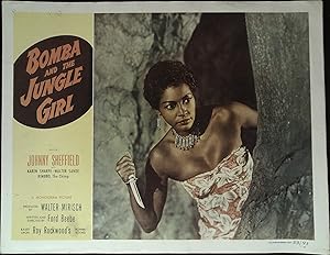 Immagine del venditore per Bomba and the Jungle Girl Lobby Card 1953 Suzette Harbin with knife! venduto da AcornBooksNH