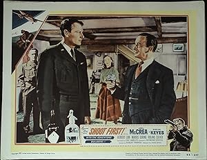 Imagen del vendedor de Shoot First! Lobby Card #2 1953 Joel McCrea, Evelyn Keyes, Marius Goring! a la venta por AcornBooksNH