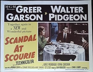 Image du vendeur pour Scandal at Scourie Lobby Card #3 1953 Garson, Pidgeon and Donna Corcoran! mis en vente par AcornBooksNH