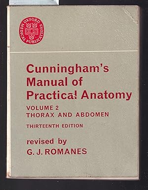 Seller image for Cunningham's Manual of Practical Anatomy: Volume 2. Thorax and Abdomen for sale by Laura Books