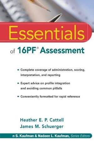 Immagine del venditore per Essentials of 16PF Assessment: 40 (Essentials of Psychological Assessment) venduto da WeBuyBooks