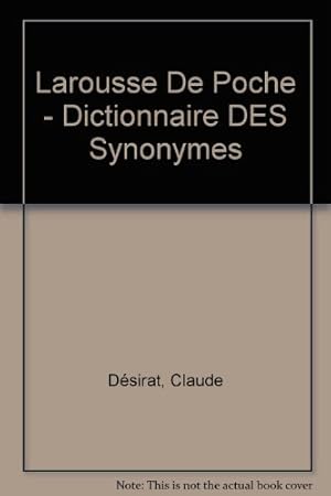 Bild des Verkufers fr Larousse De Poche - Dictionnaire DES Synonymes zum Verkauf von WeBuyBooks