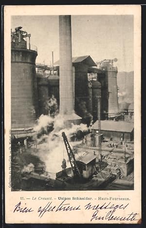 Carte postale Le Creusot, Usines Schneider, Hauts-Fourneaux