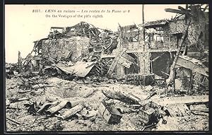 Carte postale Lens, Les restes de la Fosse No. 8, Lens en ruines