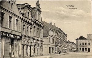 Ansichtskarte / Postkarte Sulechów Züllichau Ostbrandenburg, Markt, Geschäft von Georg Reddersen