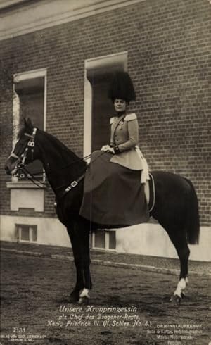 Ansichtskarte / Postkarte Kronprinzessin Cecilie von Preußen, Chef des Dragoner Regt König Friedr...