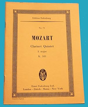 Mozart Clarinet Quintet A major K. 581 - Edition Eulenburg No. 71 ---
