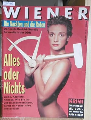 Bild des Verkufers fr Wiener. Deutschlands Zeitschrift fr Zeitgeist. Nr. 8, August 1988. zum Verkauf von Versandantiquariat Trffelschwein