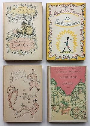 Vier Romane mit Einbandzeichnung von Bea Fock (u.a.).