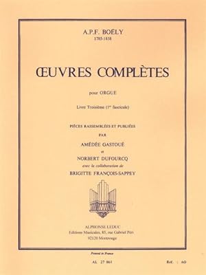 Bild des Verkufers fr Oeuvres compltes pour orgue vol.3fascicule 1 zum Verkauf von AHA-BUCH GmbH