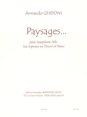 Bild des Verkufers fr Paysages pour saxophonealto (ou soprano ou tnor) et : piano zum Verkauf von AHA-BUCH GmbH