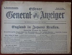 Essener General-Anzeiger. 2. (Sonder)-Ausgabe. 5. September 1914. Schlagzeile: England in Japans ...