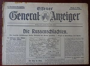 Essener General-Anzeiger. 2. (Sonder)-Ausgabe. 31. August 1914. Schlagzeile: Die Russenschlachten.