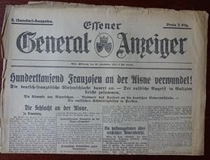 Essener General-Anzeiger. 2. (Sonder)-Ausgabe. 30. September 1914. Schlagzeile: Hundertausend Fra...