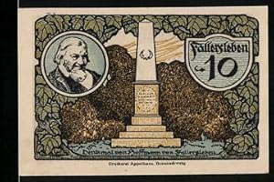 Bild des Verkufers fr Notgeld Fallersleben 1920, 10 Pfennig, Denkmal von Hoffmann von Fallersleben zum Verkauf von Bartko-Reher