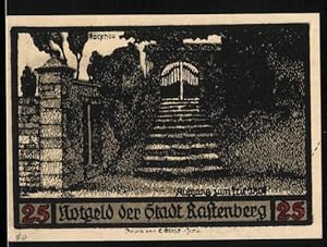 Image du vendeur pour Notgeld Rastenberg (Thr.) 1921, 25 Pfennig, Aufgang zum Friedhof, Wappen mis en vente par Bartko-Reher