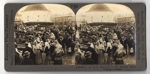 Stereo-Fotografie Keystone View Co., Meadville, Ansicht Viborg, a Busy Morning in the Markte Plac...