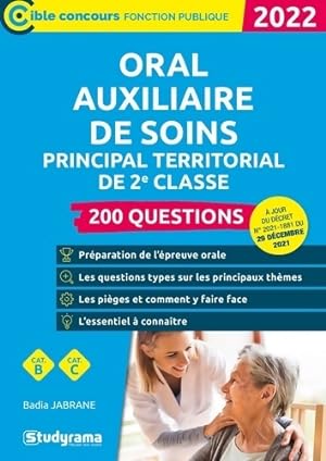 Oral   Auxiliaire de soins principal territorial de 2e classe   200 questions : Concours 2022   C...