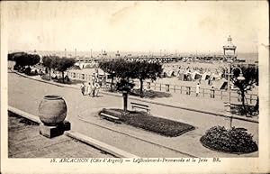 Ansichtskarte / Postkarte Arcachon Gironde, Boulevard-Promenade, Jetée