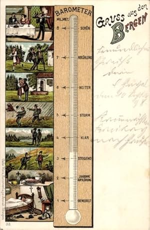 Litho Gruß aus den Bergen, Barometer